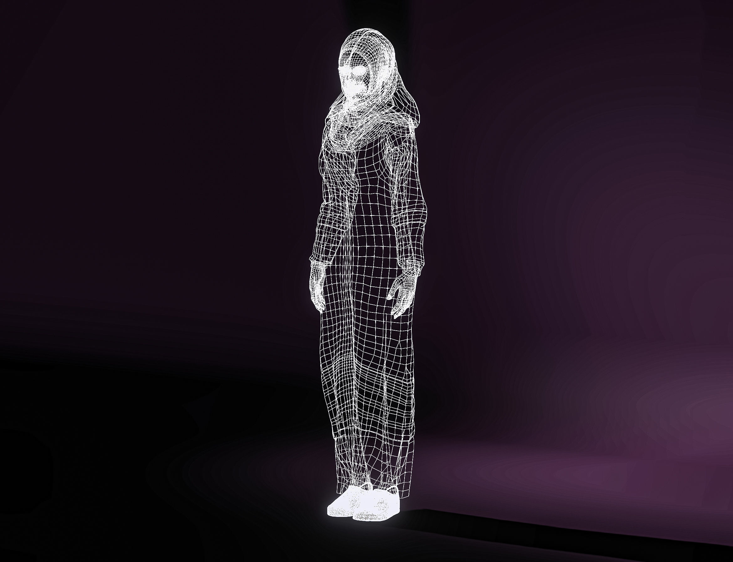 High Quality Realistic Arab Woman Low-poly 3D model_18