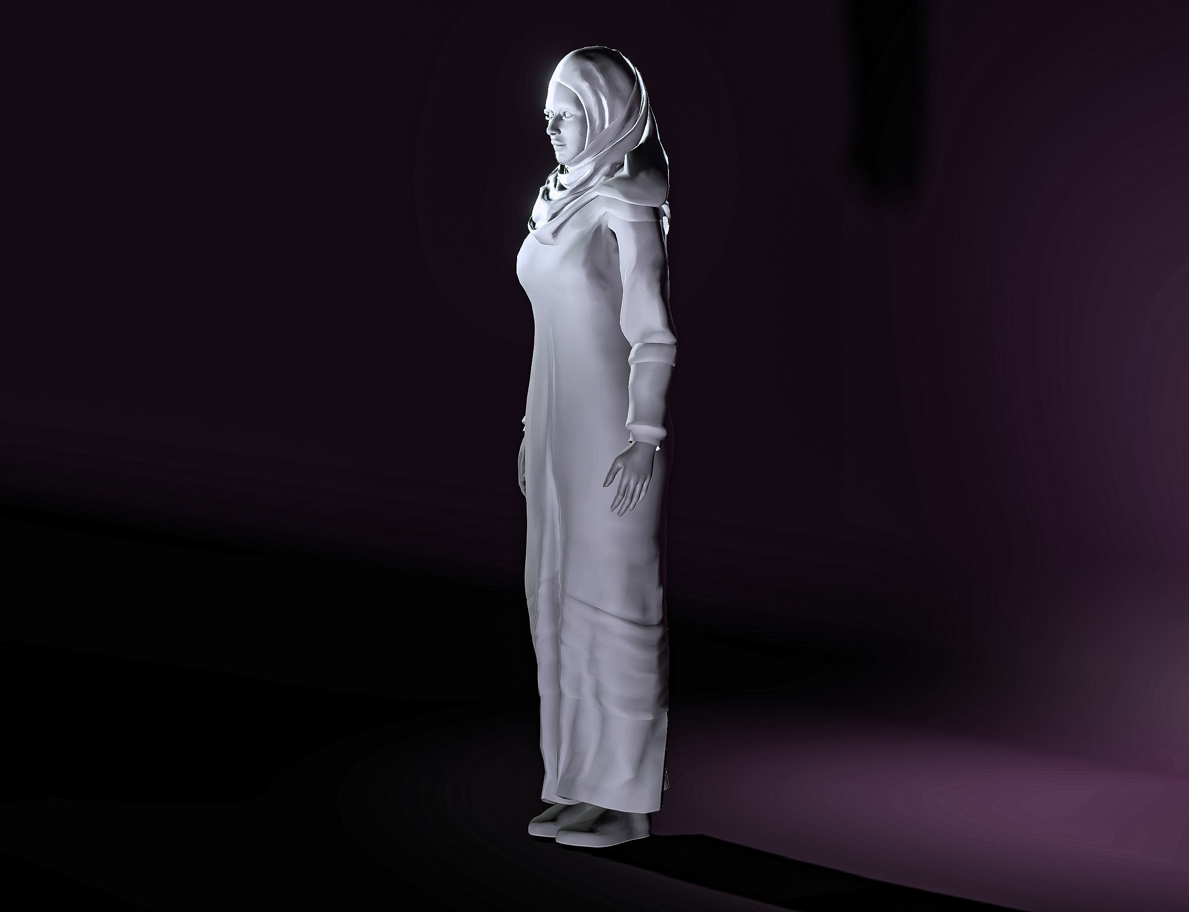 High Quality Realistic Arab Woman Low-poly 3D model_23