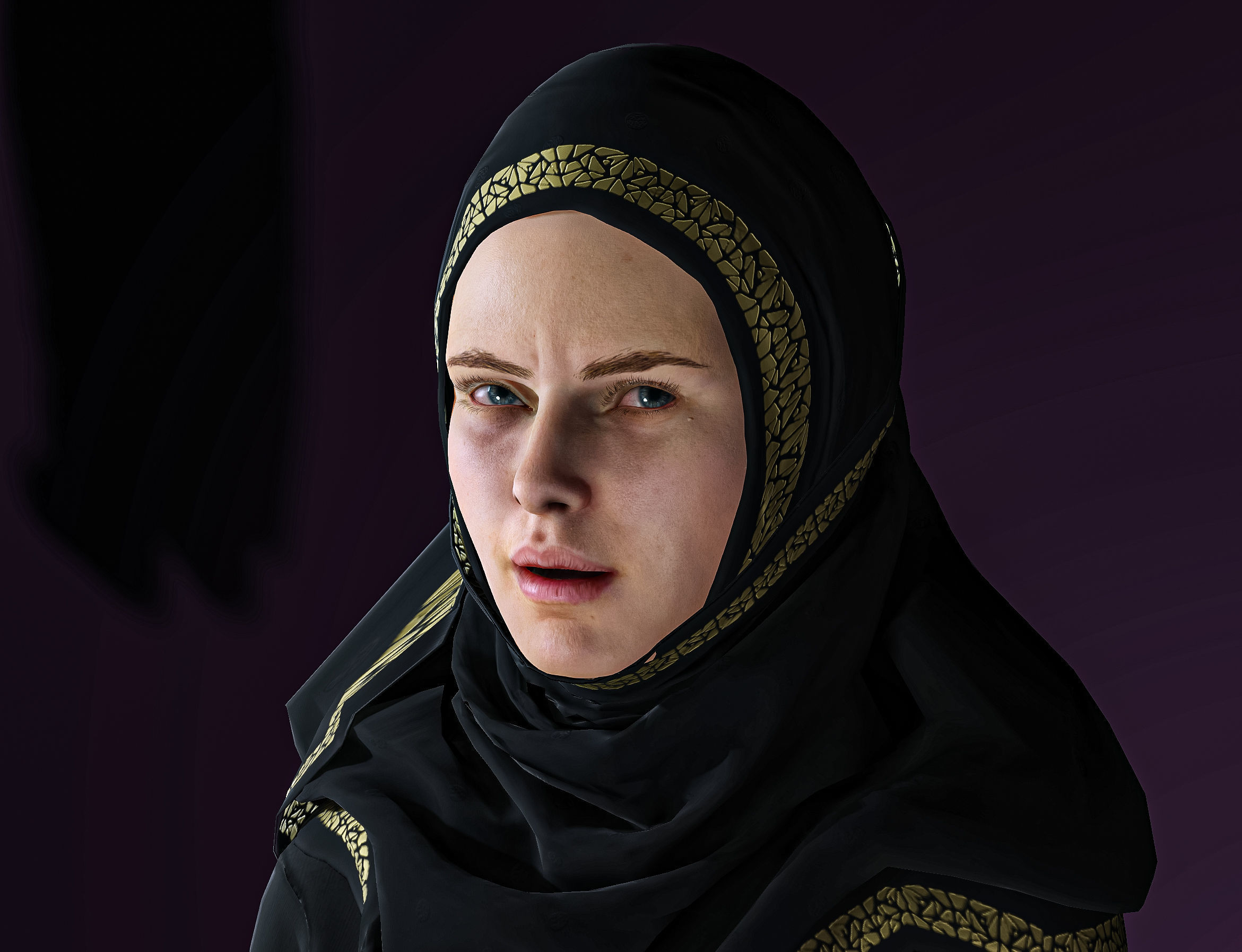 High Quality Realistic Arab Woman Low-poly 3D model_13