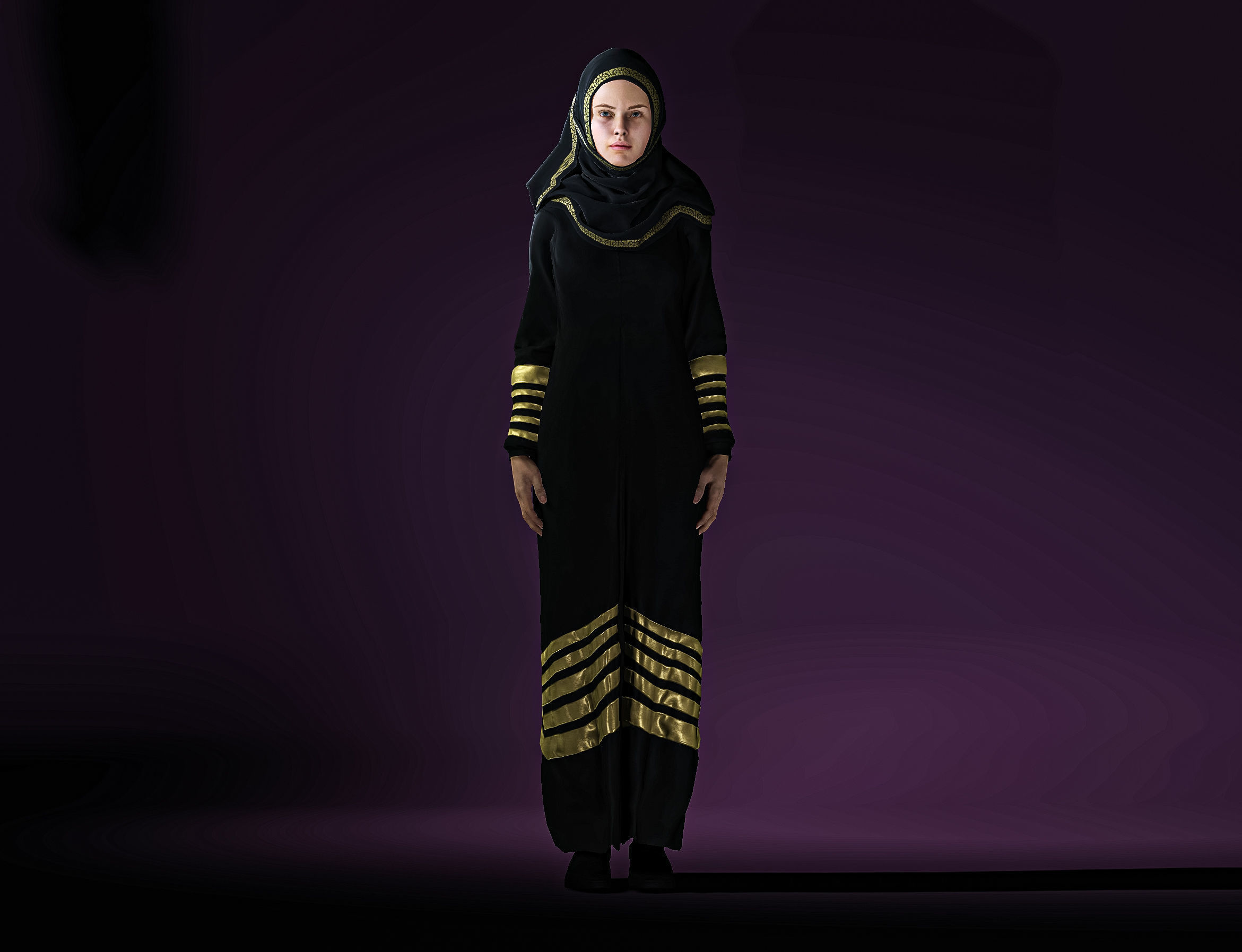 High Quality Realistic Arab Woman Low-poly 3D model_16