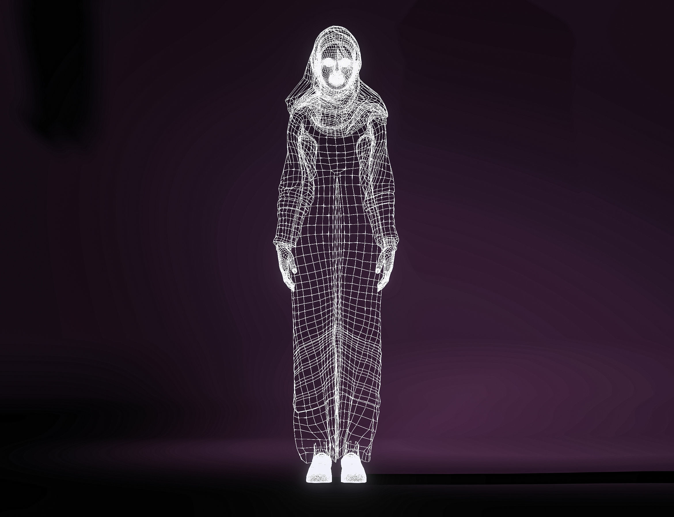 High Quality Realistic Arab Woman Low-poly 3D model_17