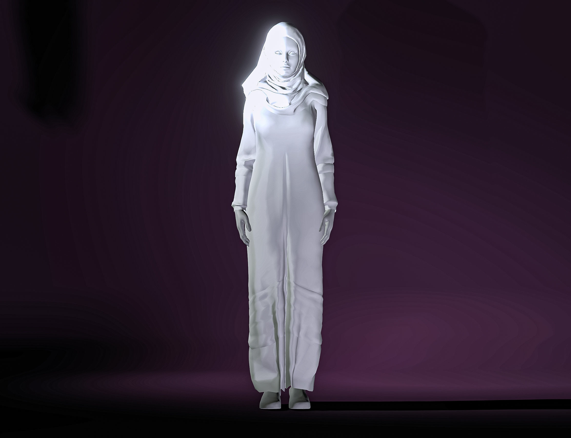 High Quality Realistic Arab Woman Low-poly 3D model_22
