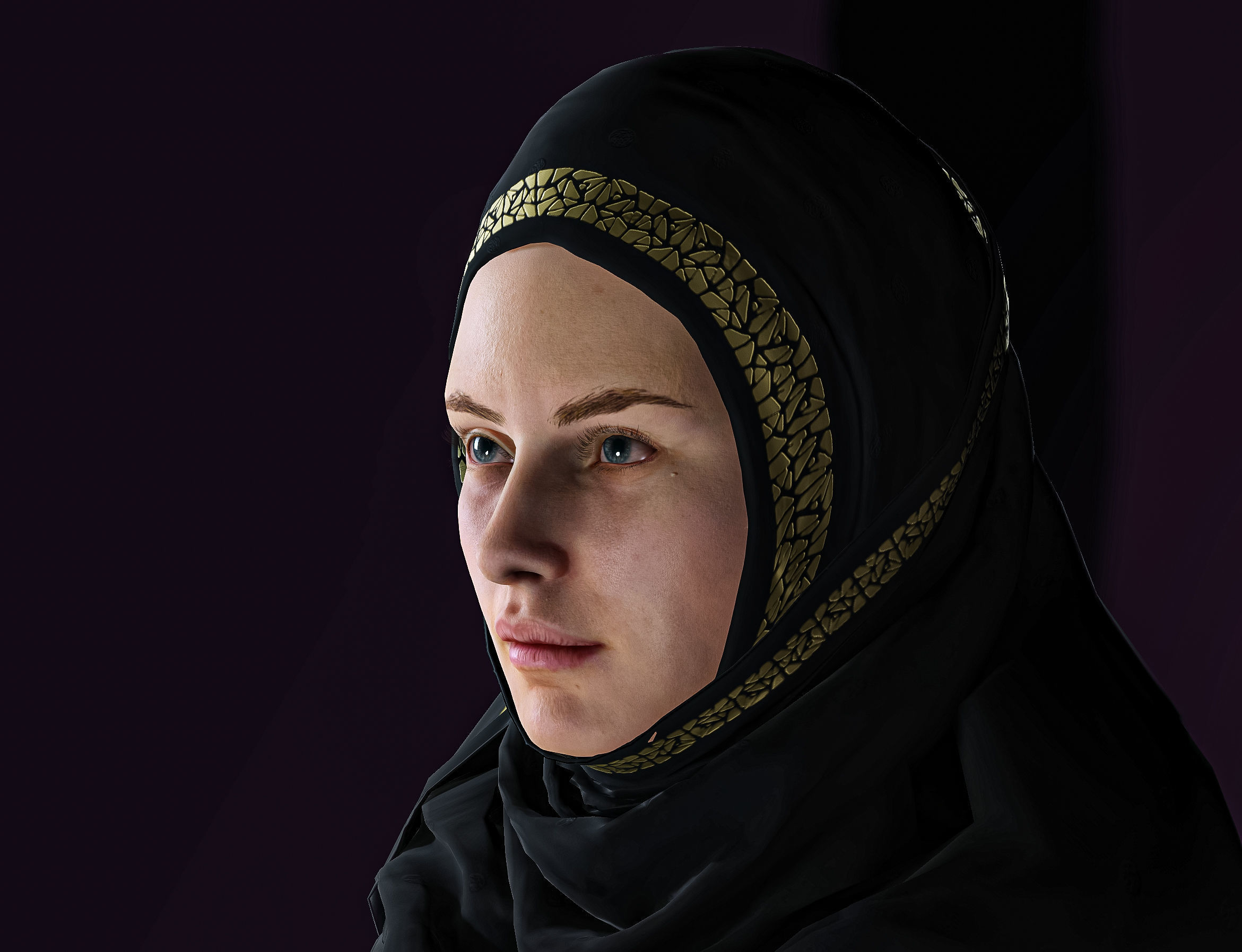 High Quality Realistic Arab Woman Low-poly 3D model_15