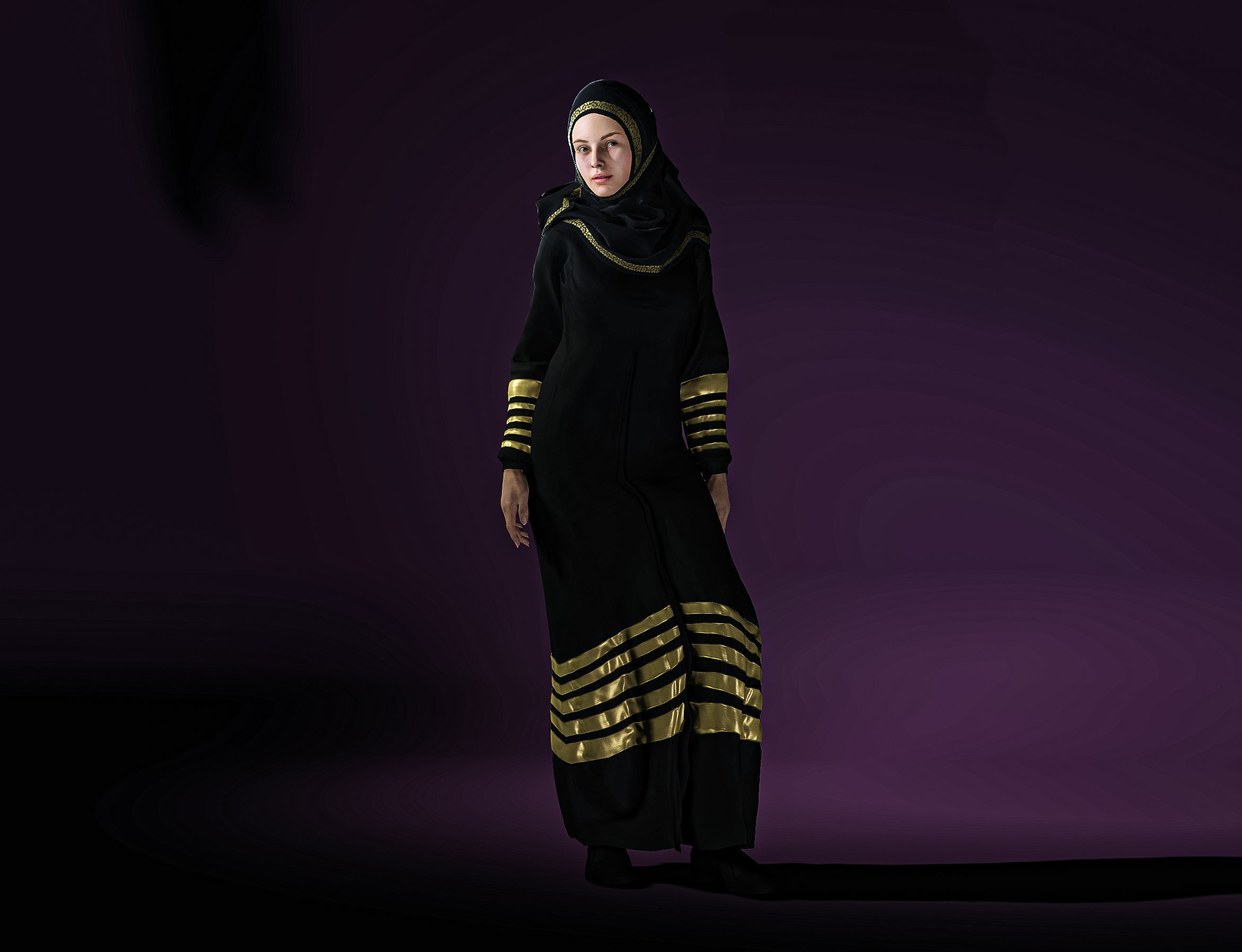High Quality Realistic Arab Woman Low-poly 3D model_5