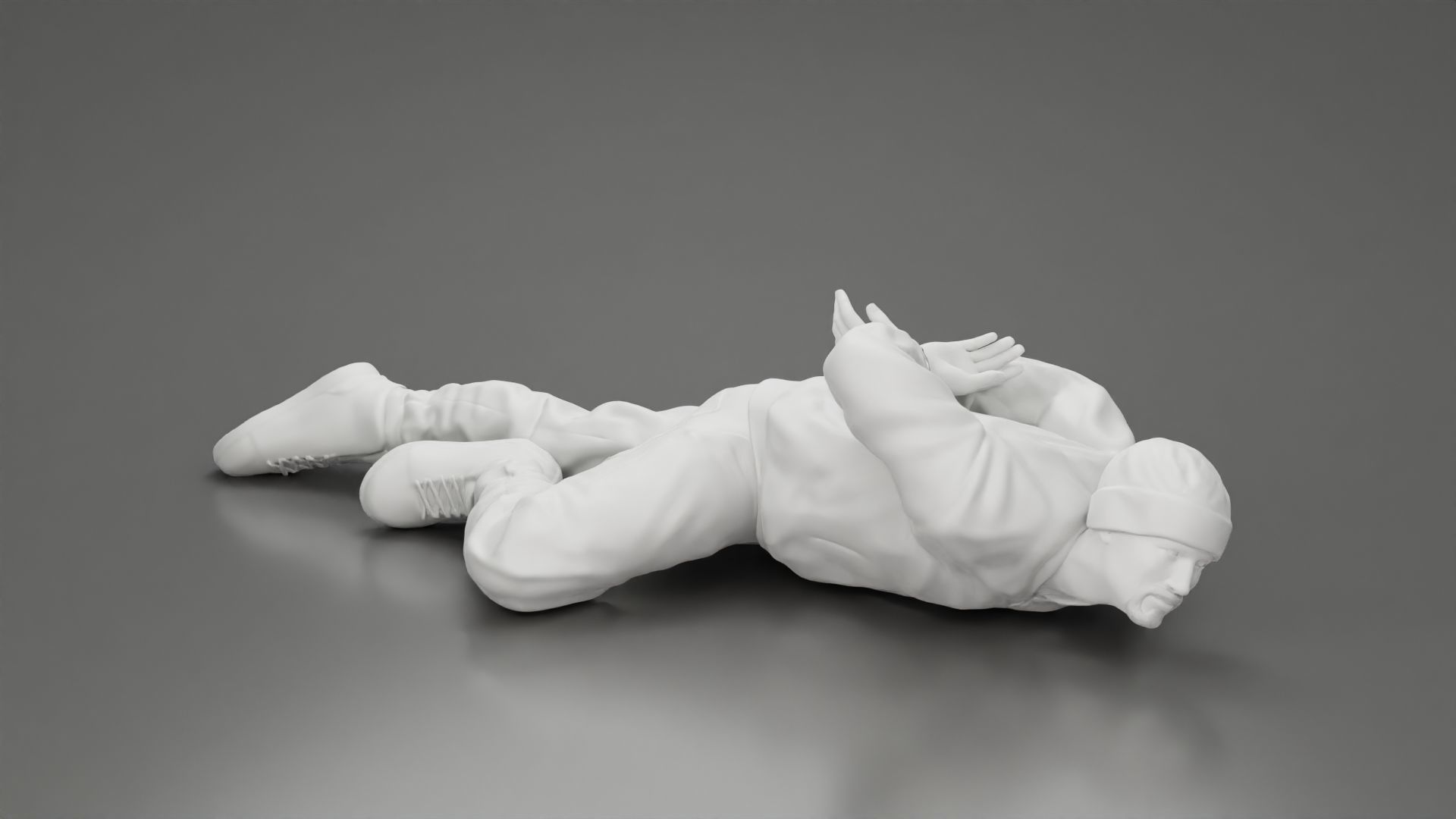 Gangster homie With Handcuffs He Lies On The Floor 3D print model_9