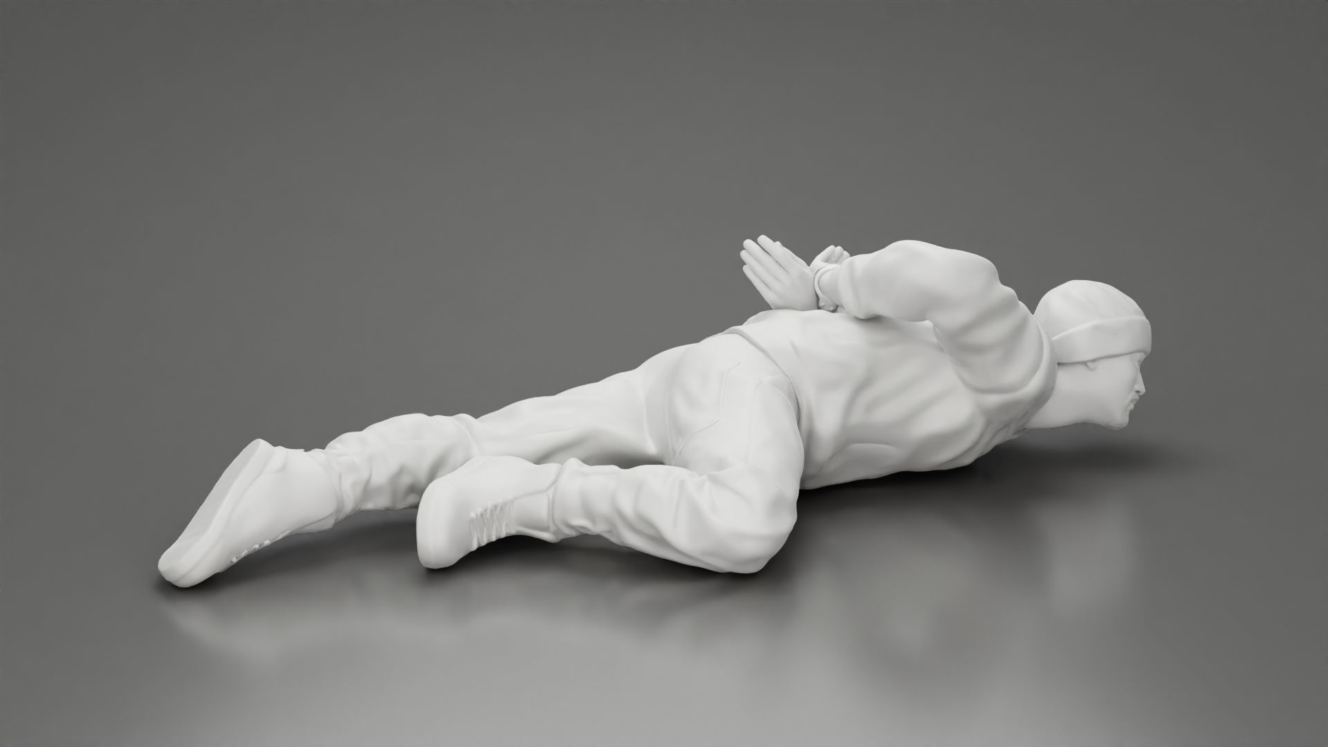 Gangster homie With Handcuffs He Lies On The Floor 3D print model_10