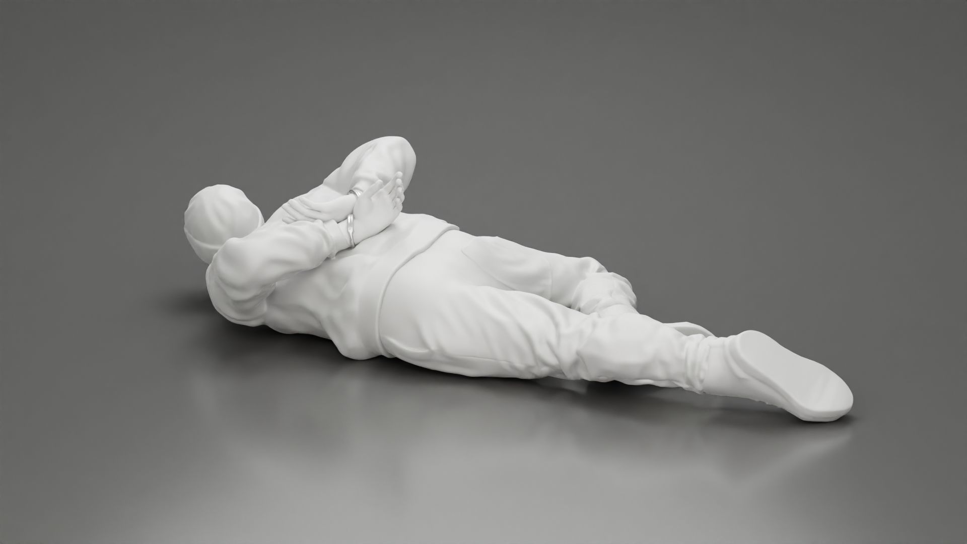 Gangster homie With Handcuffs He Lies On The Floor 3D print model_6