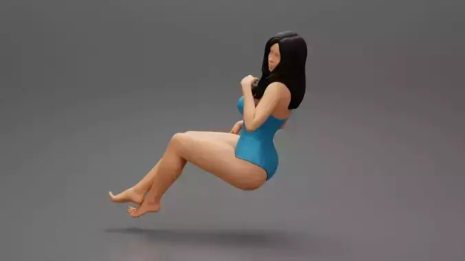 Sexy Woman in swimsuit Sitting 3D print model