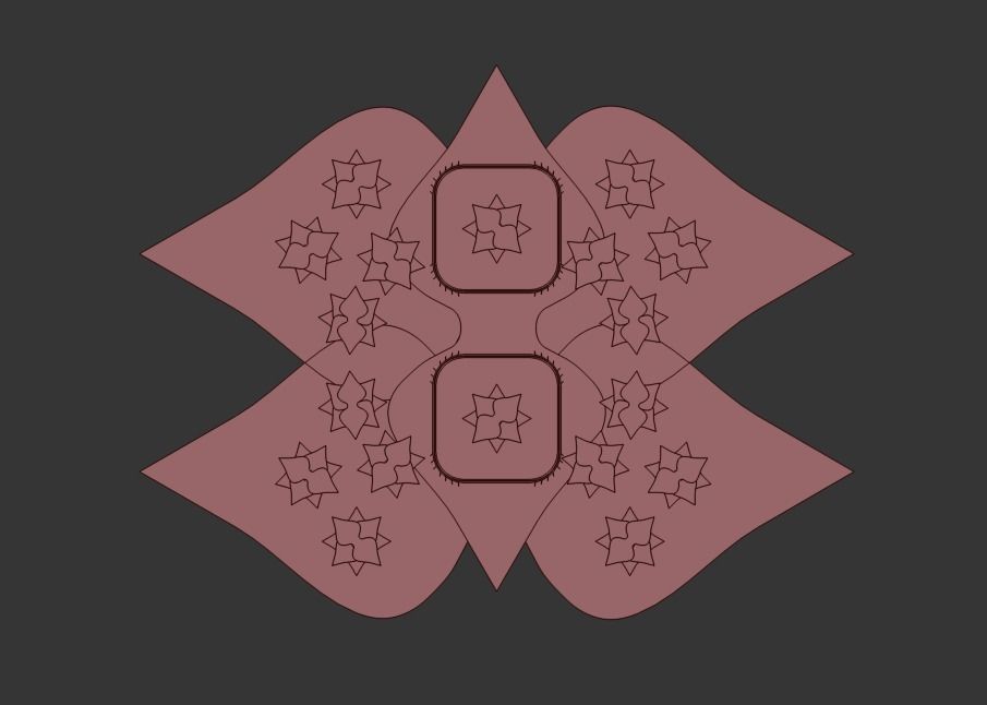 curve flower future building Low-poly 3D model_5