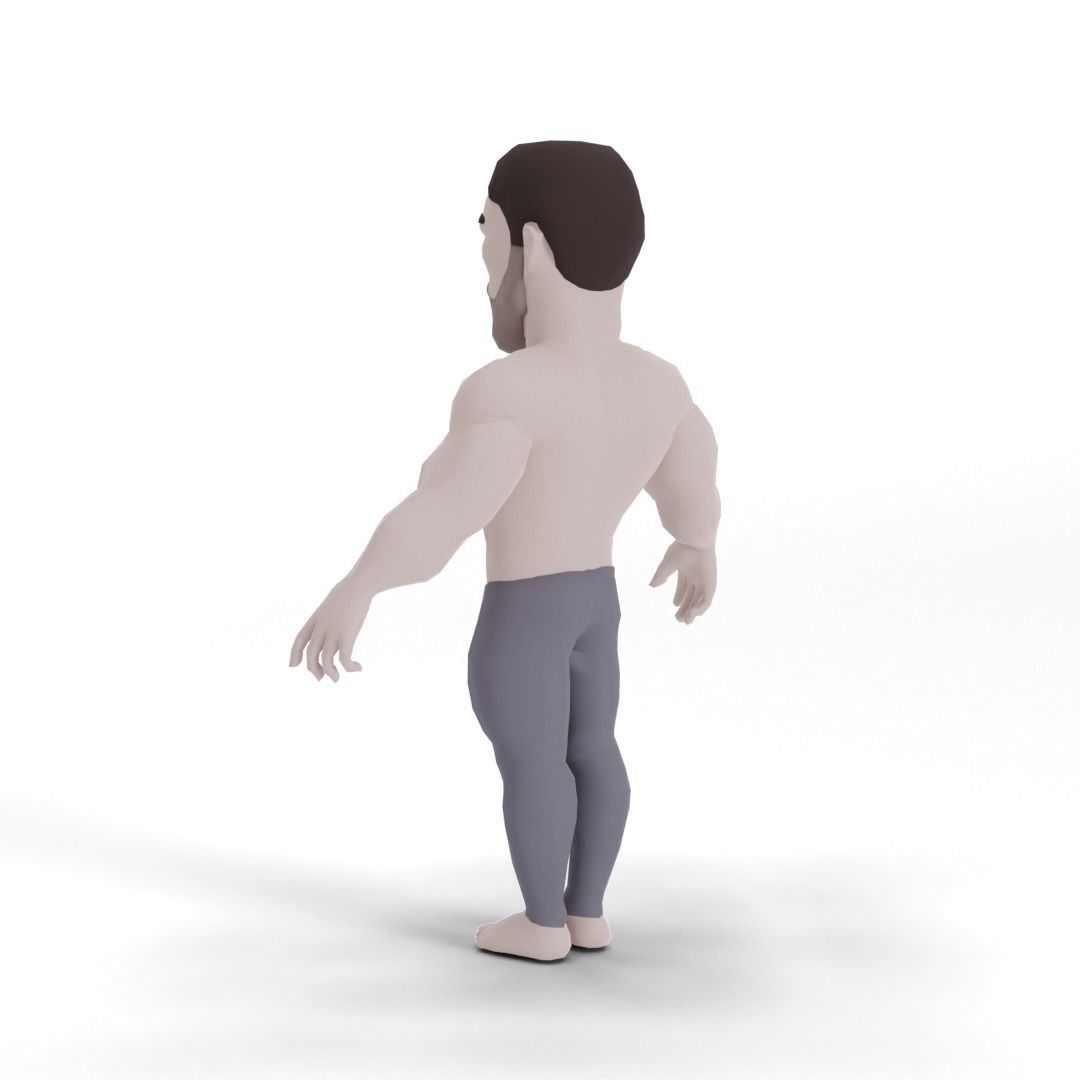 Gigachad 3D character Low-poly 3D model_2