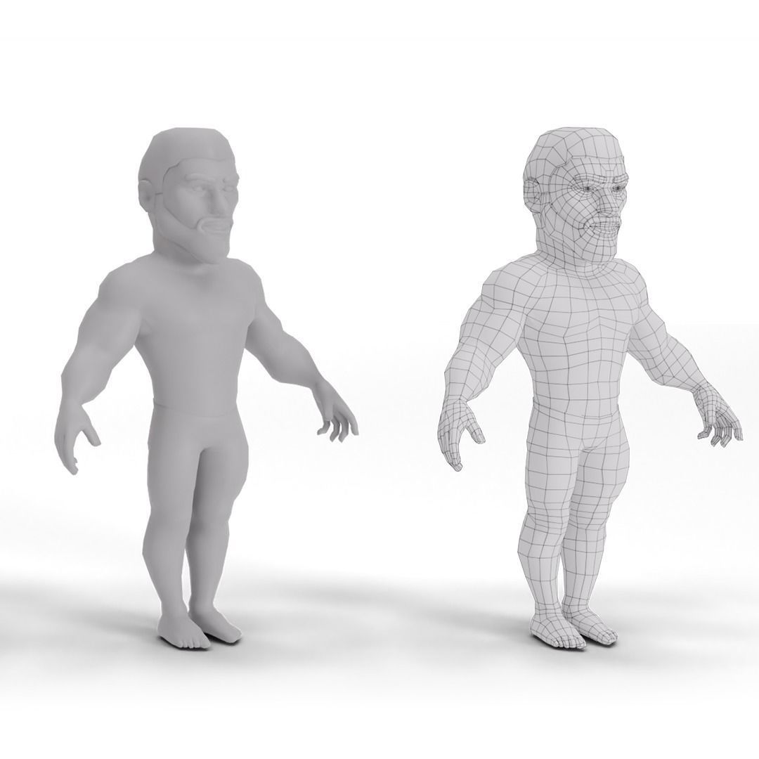Gigachad 3D character Low-poly 3D model_3