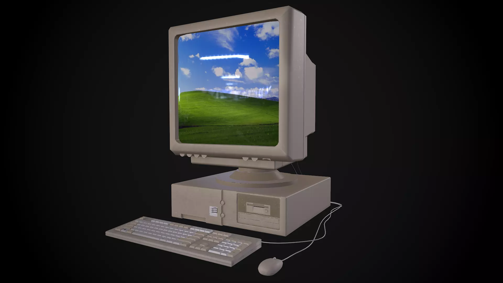 90s Pc Desktop style 02 Low-poly 3D model 3D model_0