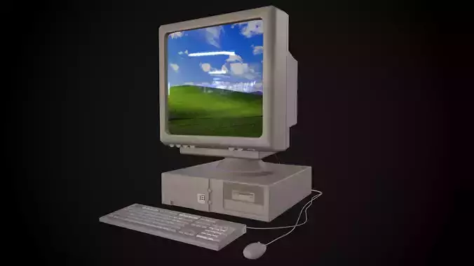 90s Pc Desktop style 02 Low-poly 3D model 3D model