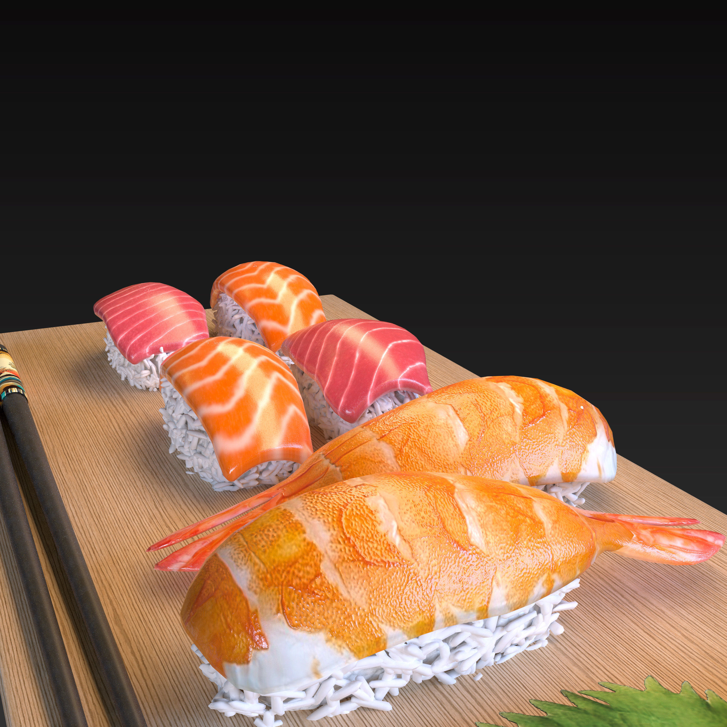 Nigiri sushi set Japan 3D model_3