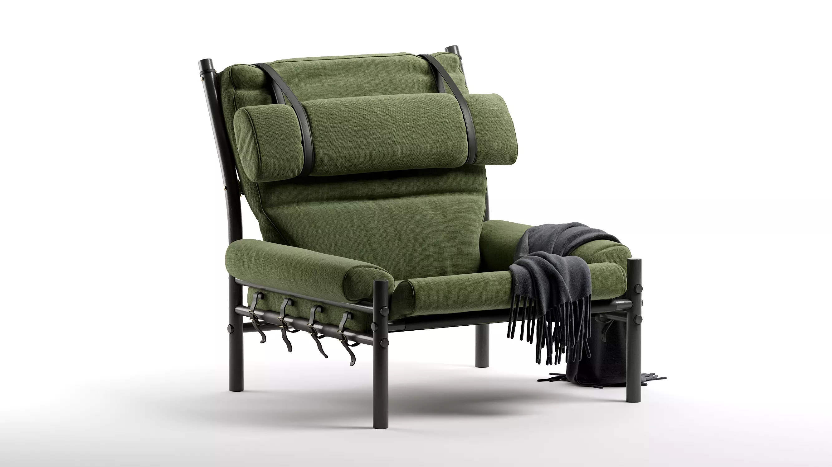 Scandinavian Modern Arne Norell Inca Lounge Chair 3D model
