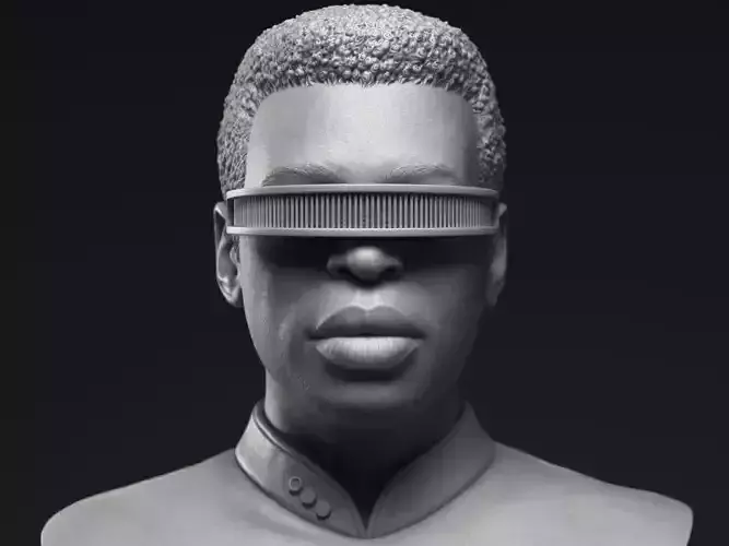 LeVar Burton as Geordi La Forge Bust Printable 3D Model 3D print model