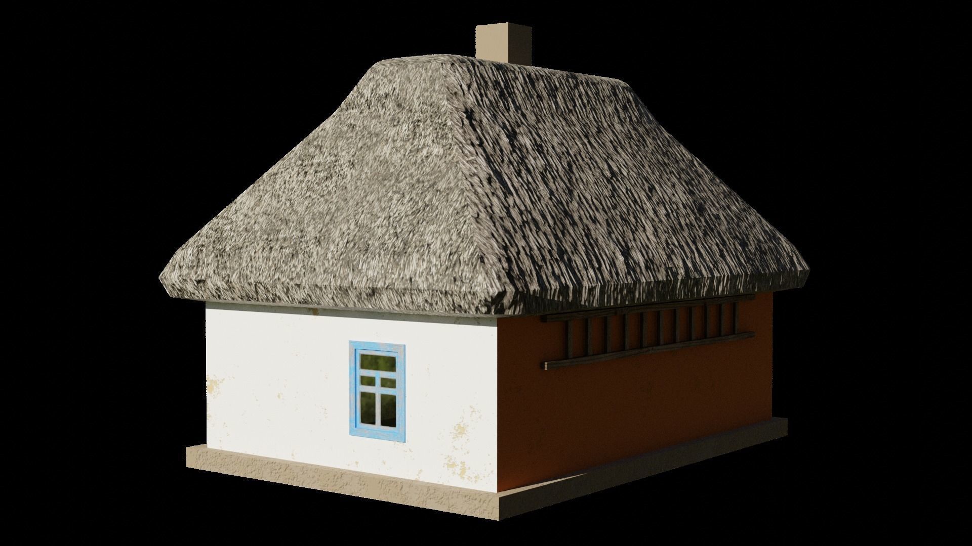 An old village house in 5 variants Low-poly 3D model_8