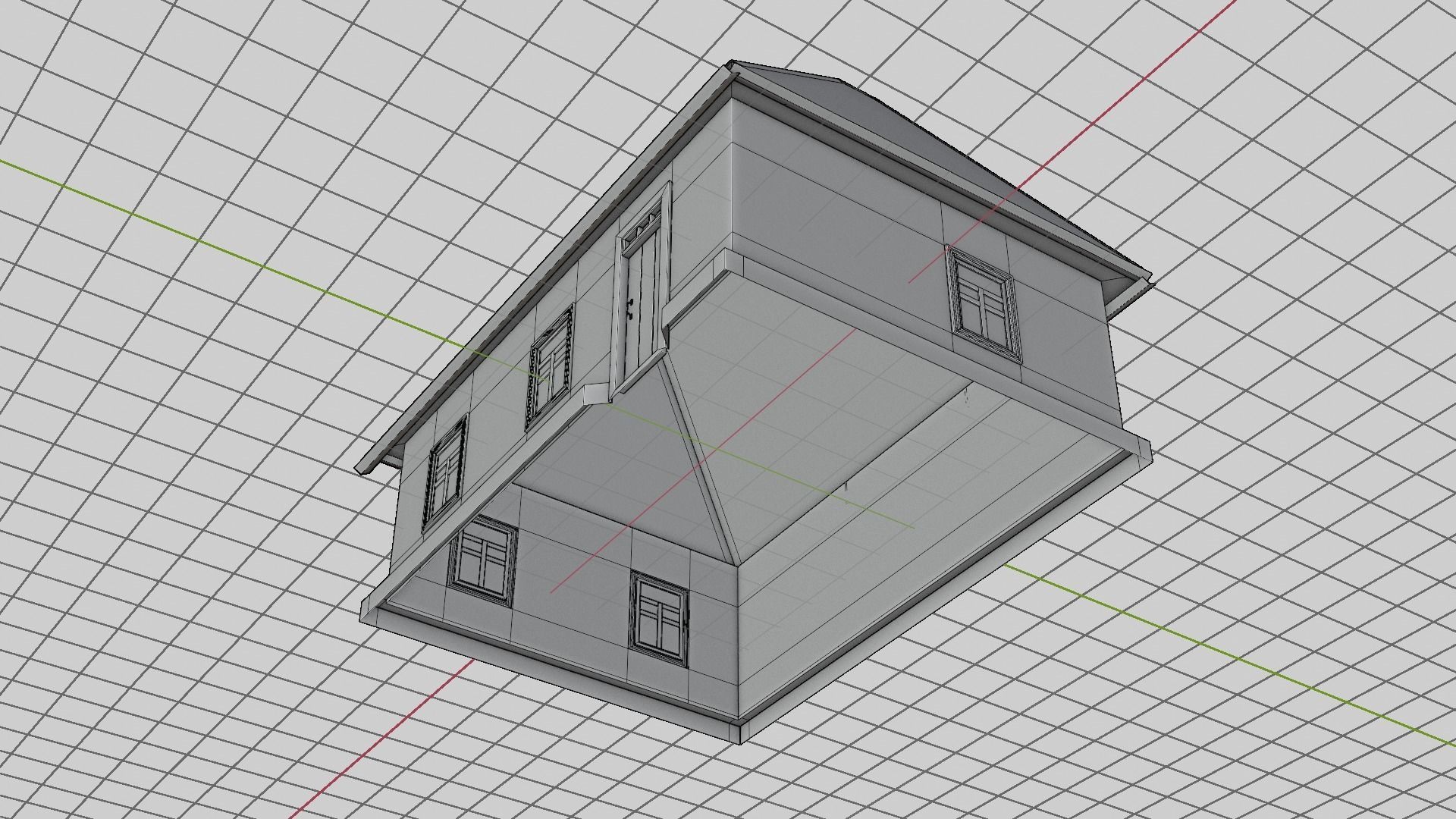 An old village house in 5 variants Low-poly 3D model_22