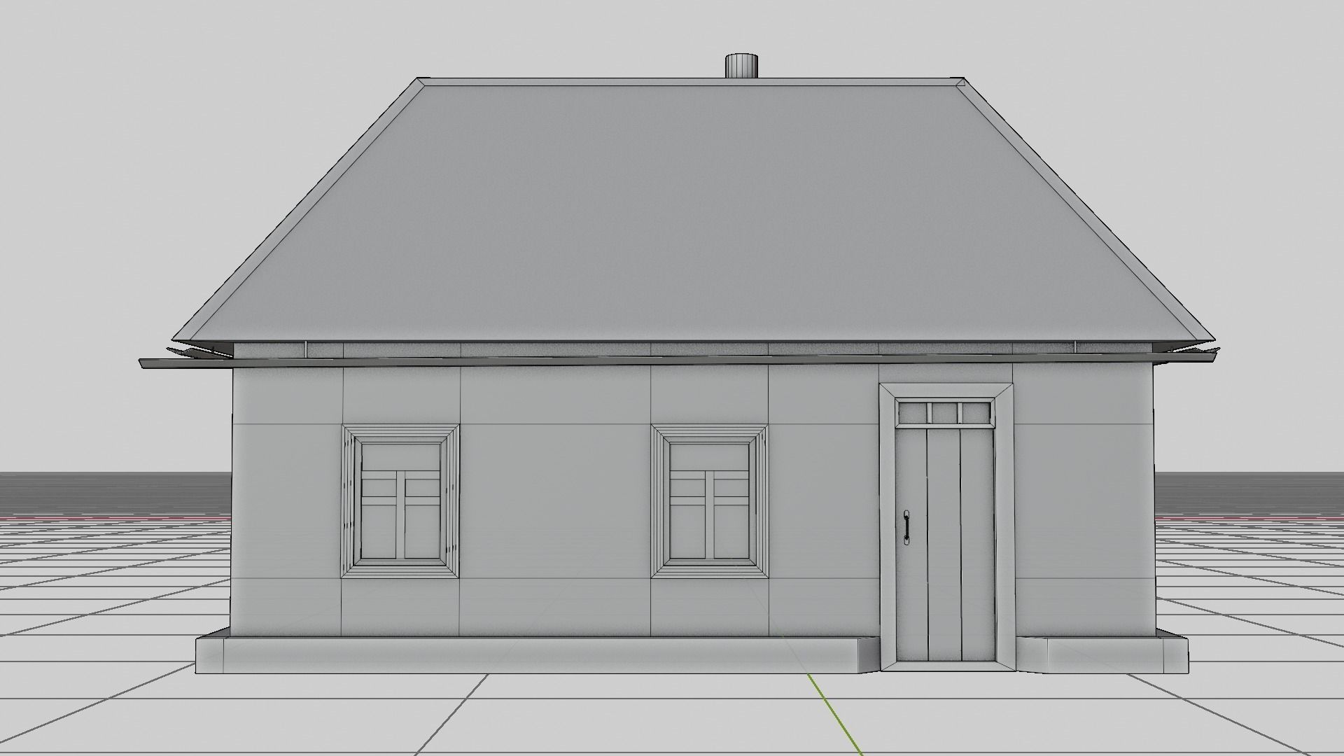 An old village house in 5 variants Low-poly 3D model_23