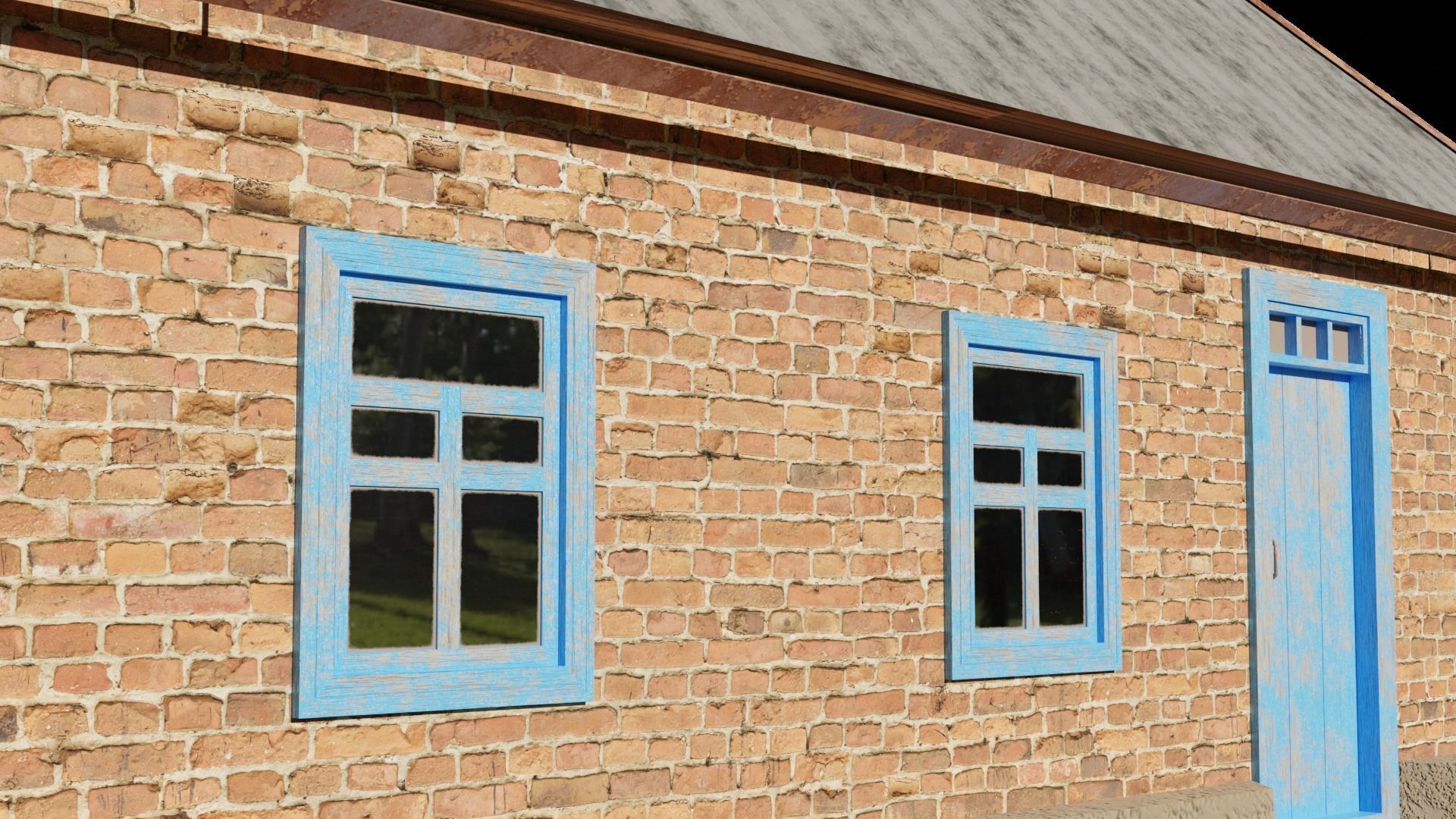 An old village house in 5 variants Low-poly 3D model_20