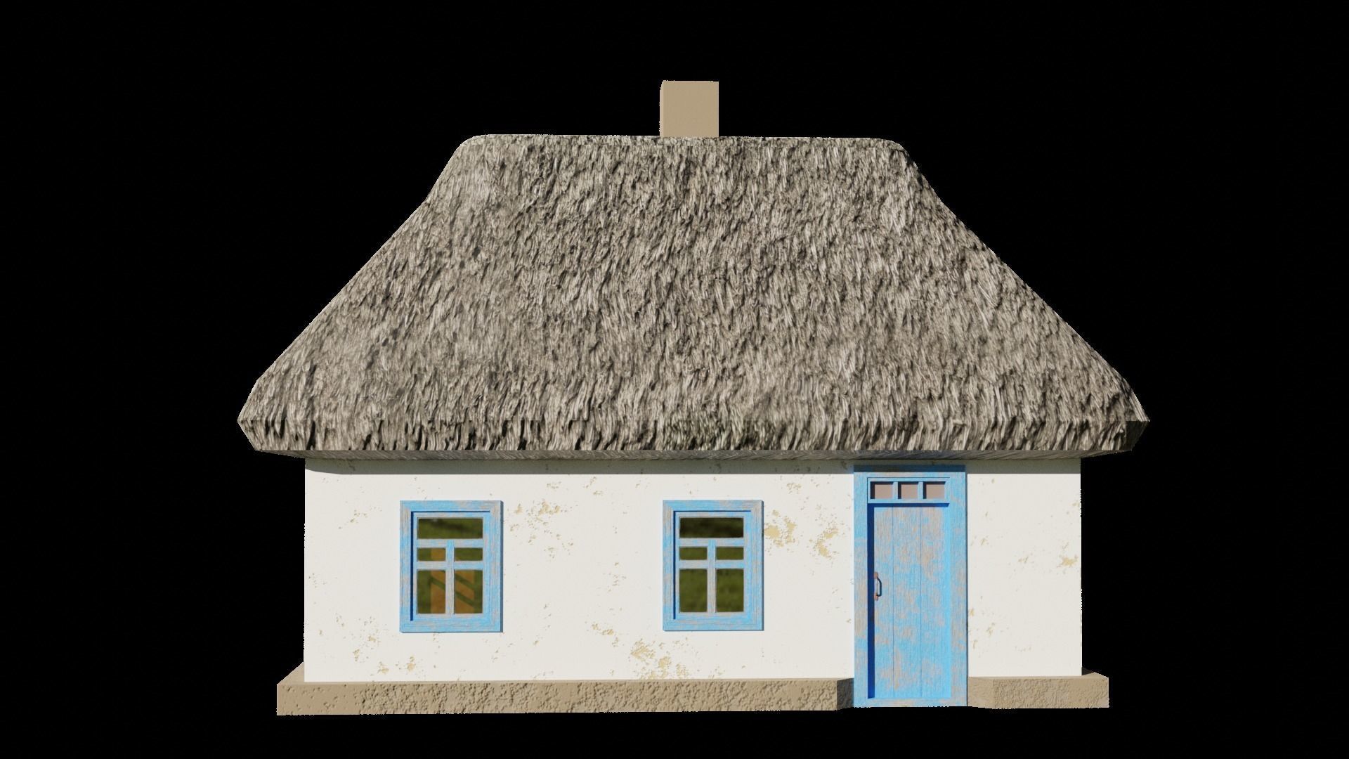 An old village house in 5 variants Low-poly 3D model_6