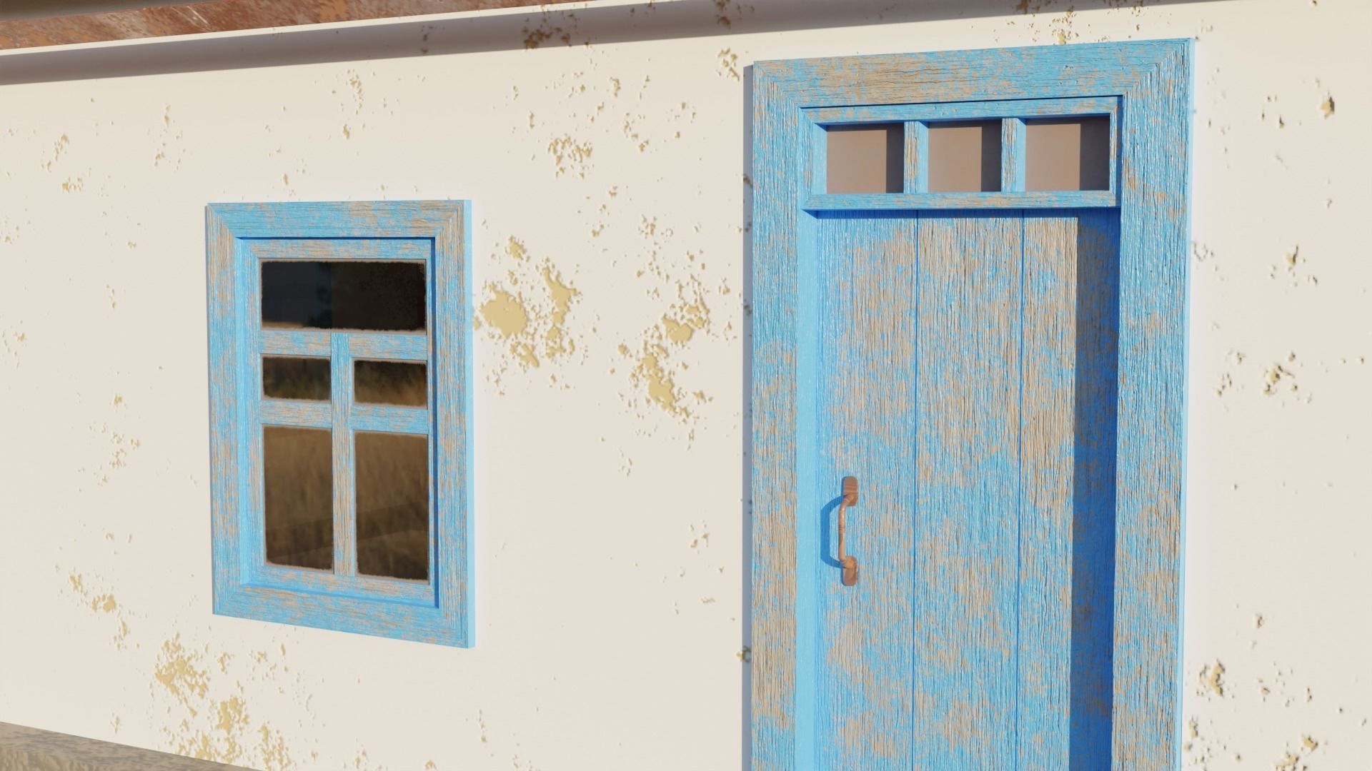 An old village house in 5 variants Low-poly 3D model_16