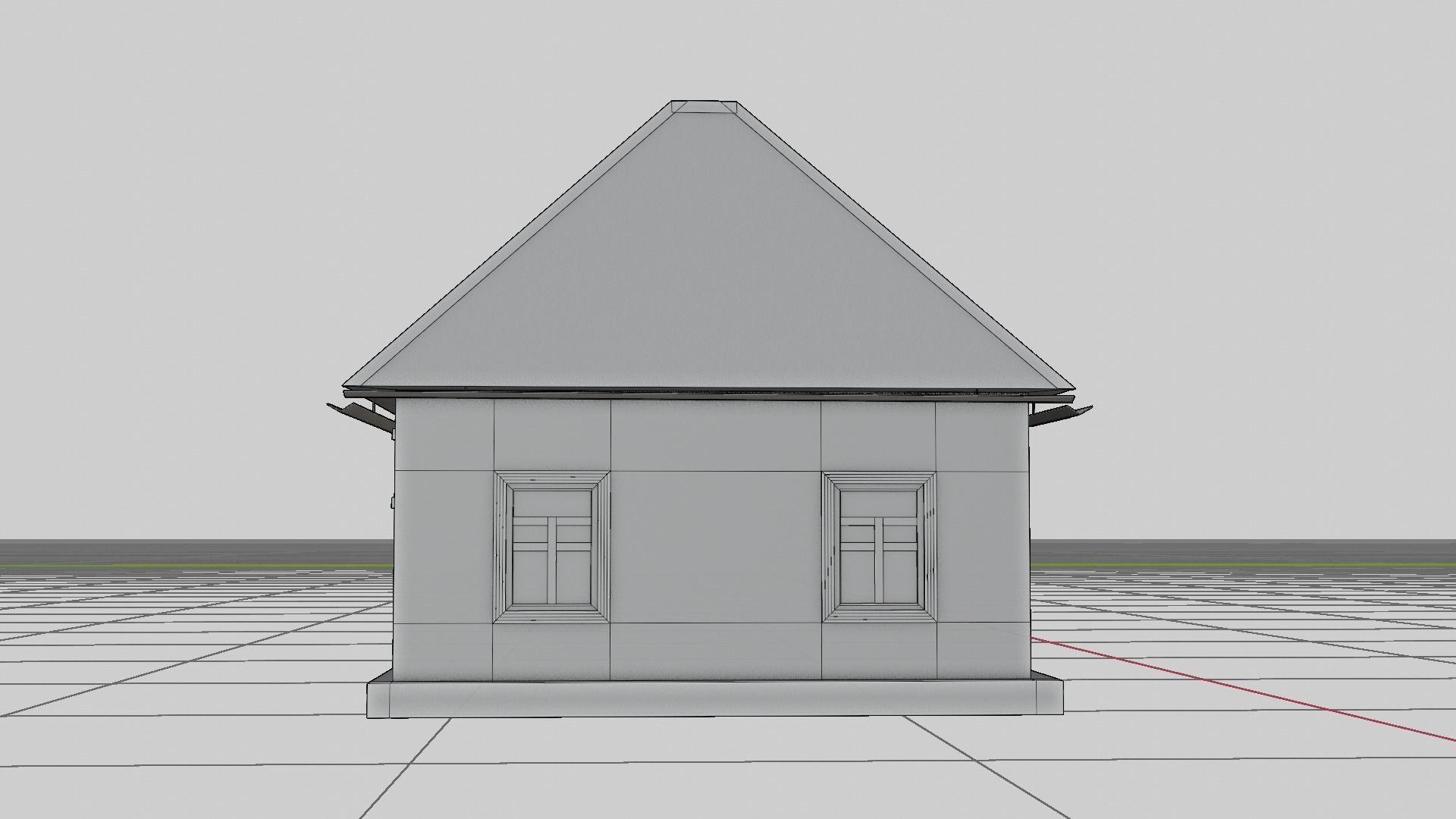 An old village house in 5 variants Low-poly 3D model_21