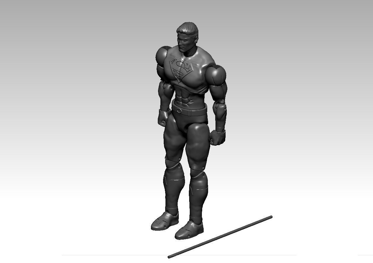 Superman Articulated Action figure 3D print model_3