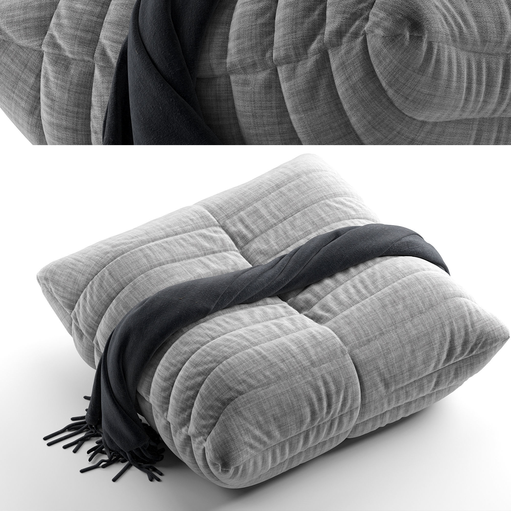 Togo Ottoman 3D model_2