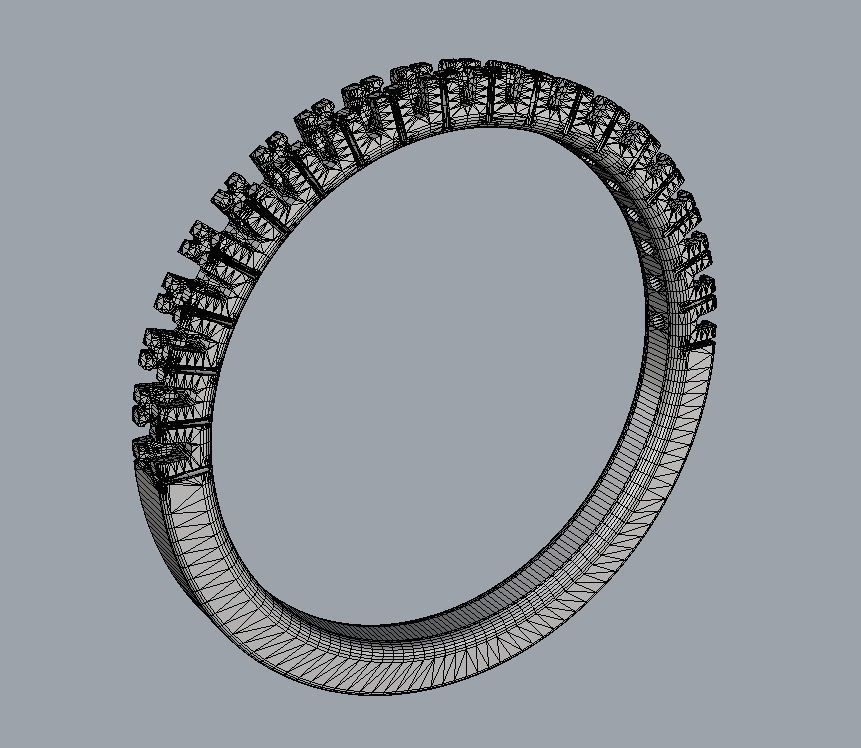 Half Diamond Wedding Band 3D print model_10