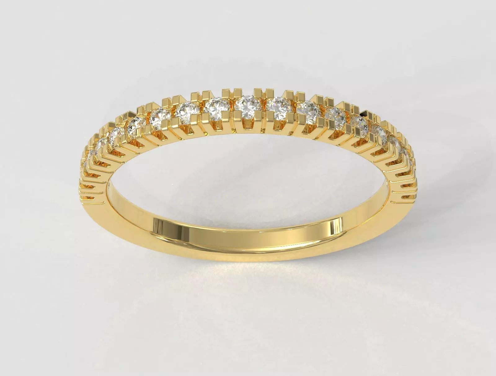 Half Diamond Wedding Band 3D print model_0