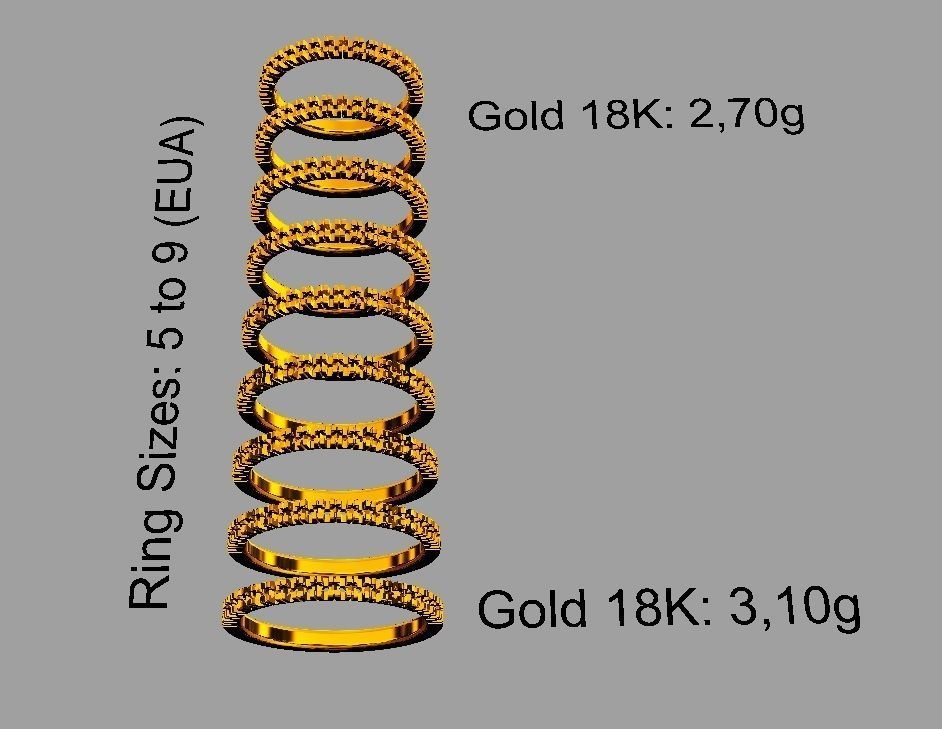 Half Diamond Wedding Band 3D print model_4