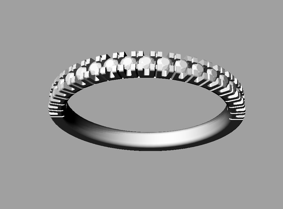 Half Diamond Wedding Band 3D print model_19