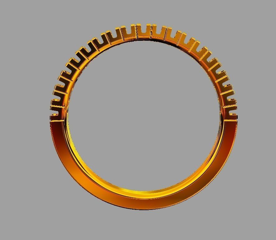 Half Diamond Wedding Band 3D print model_9