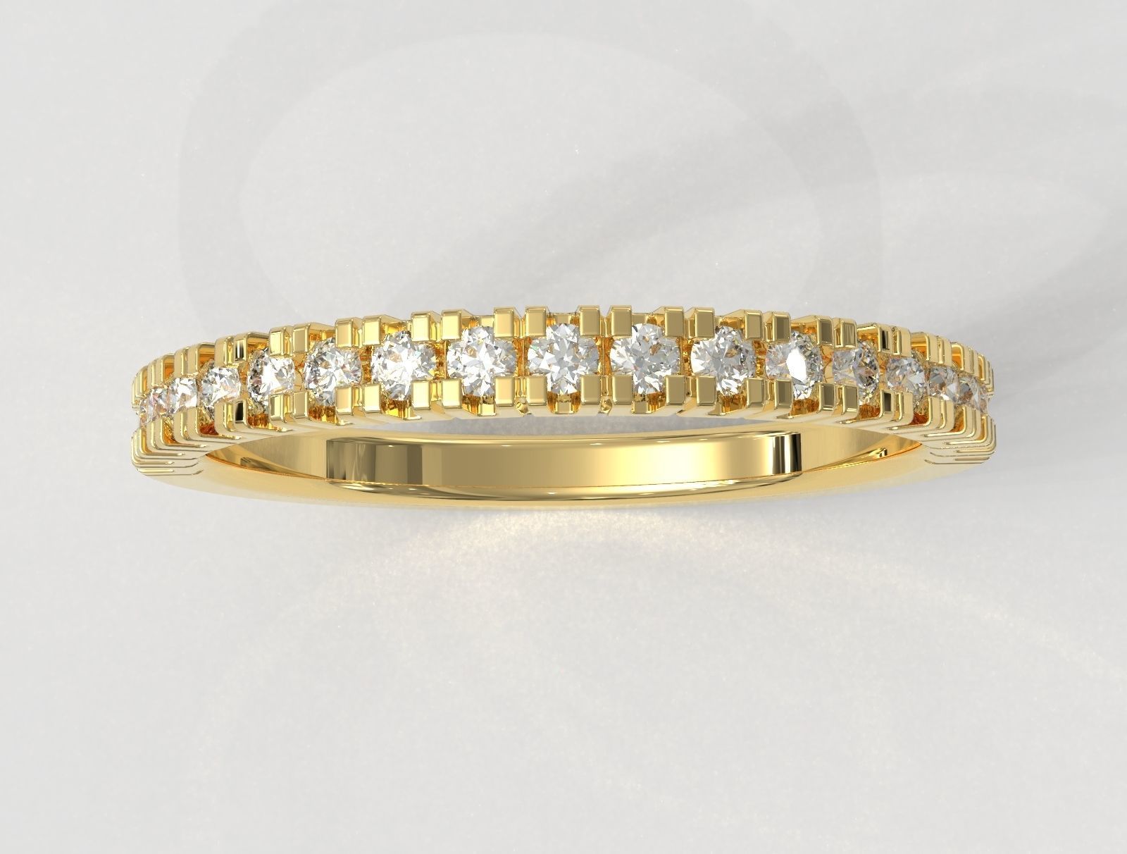 Half Diamond Wedding Band 3D print model_2