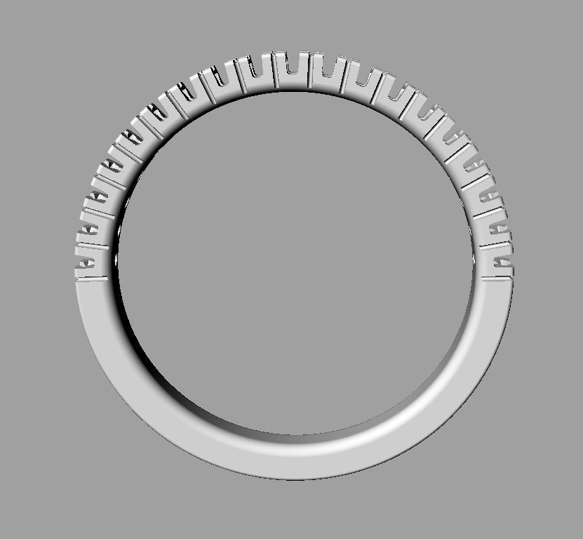 Half Diamond Wedding Band 3D print model_13