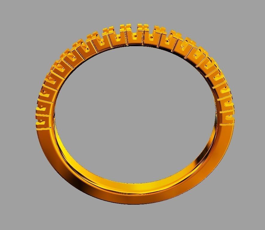 Half Diamond Wedding Band 3D print model_6