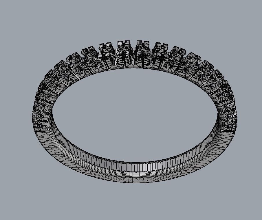 Half Diamond Wedding Band 3D print model_11