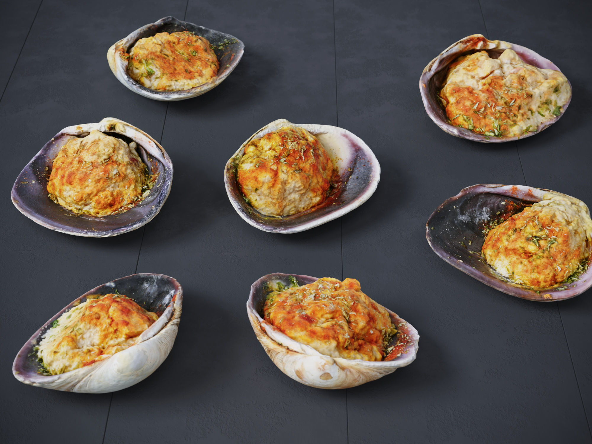 Stuffed Clams 3D model_2