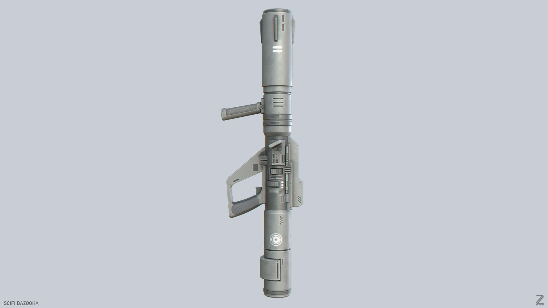 Scifi bazooka Low-poly 3D model_7