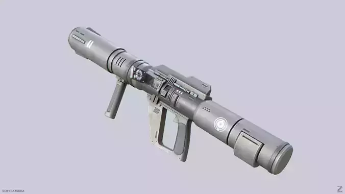 Scifi bazooka Low-poly 3D model