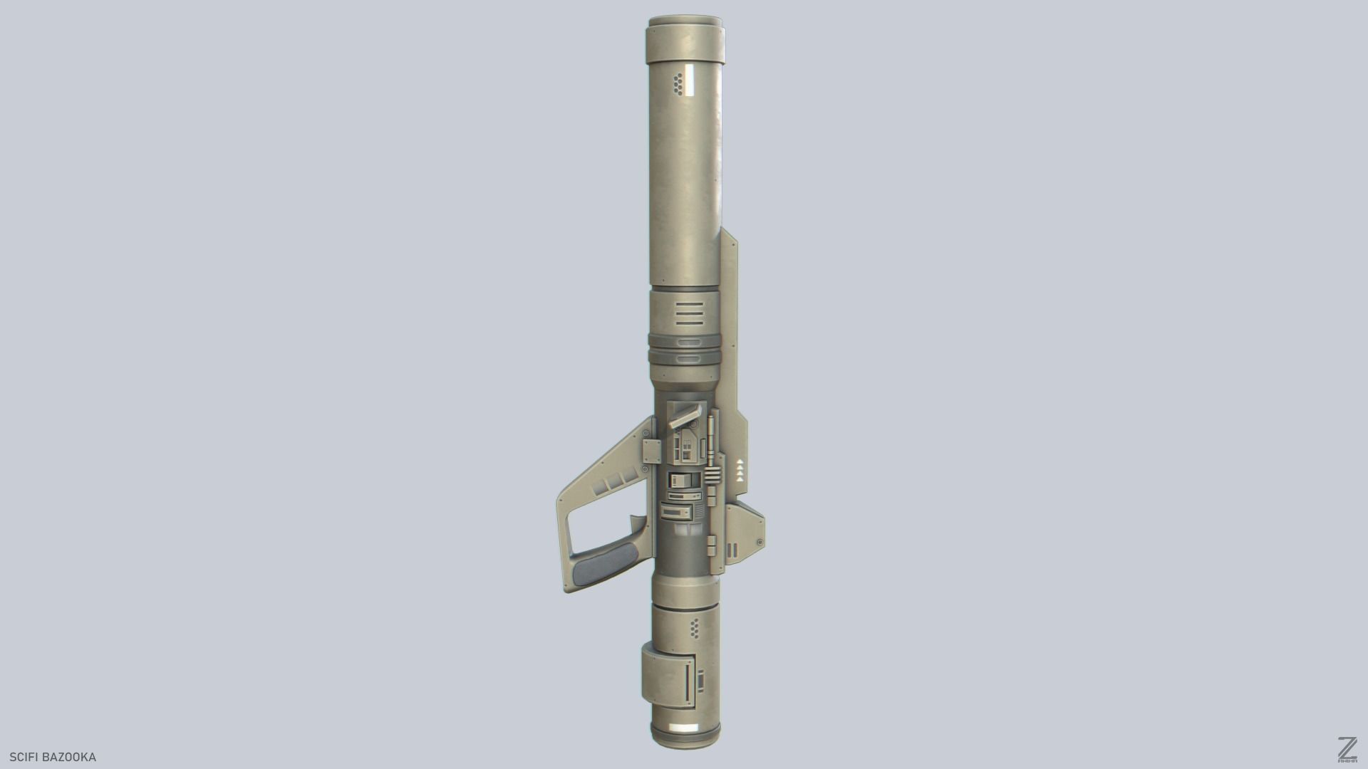 Scifi bazooka Low-poly 3D model_6