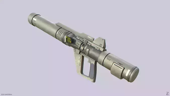 Scifi bazooka Low-poly 3D model