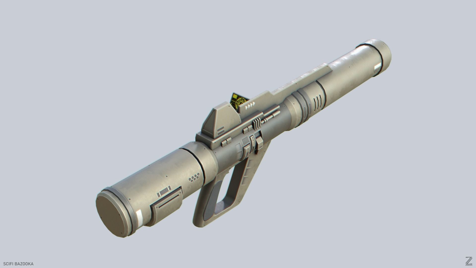 Scifi bazooka Low-poly 3D model_1