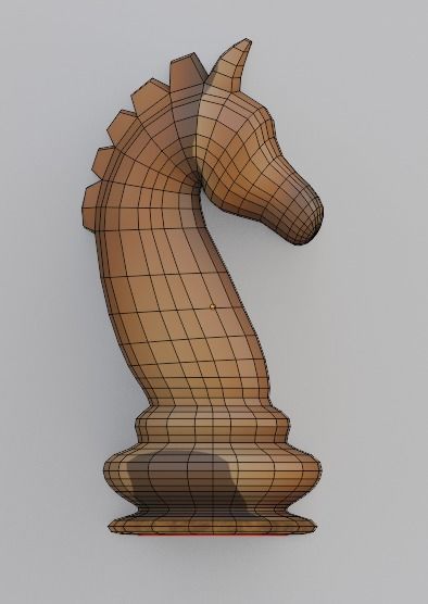 6 chess pawns Low-poly 3D model_7