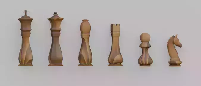 6 chess pawns