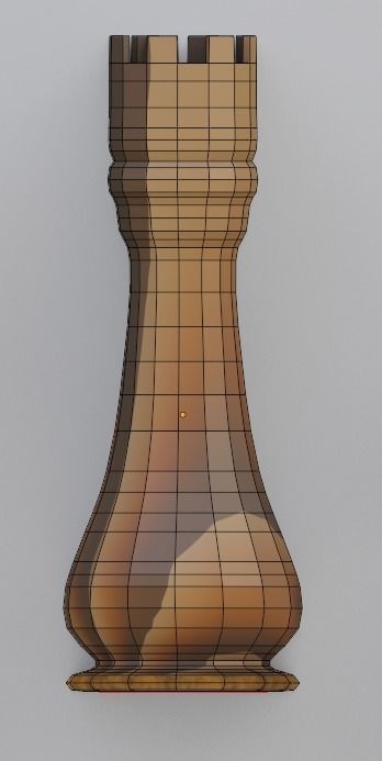 6 chess pawns Low-poly 3D model_8