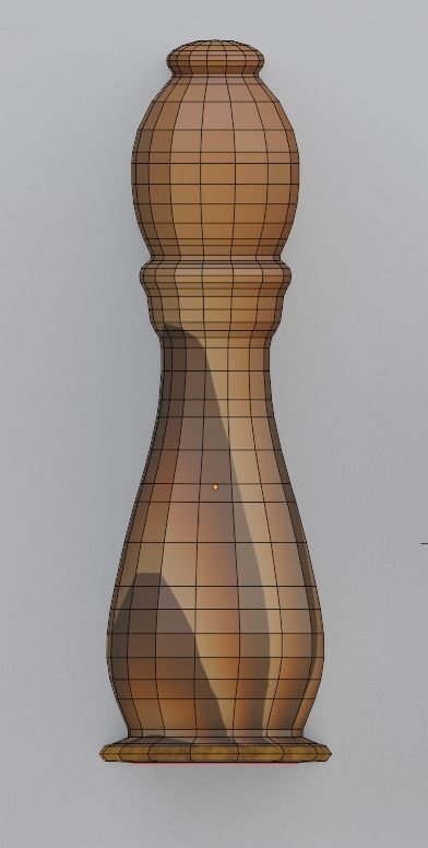 6 chess pawns Low-poly 3D model_6