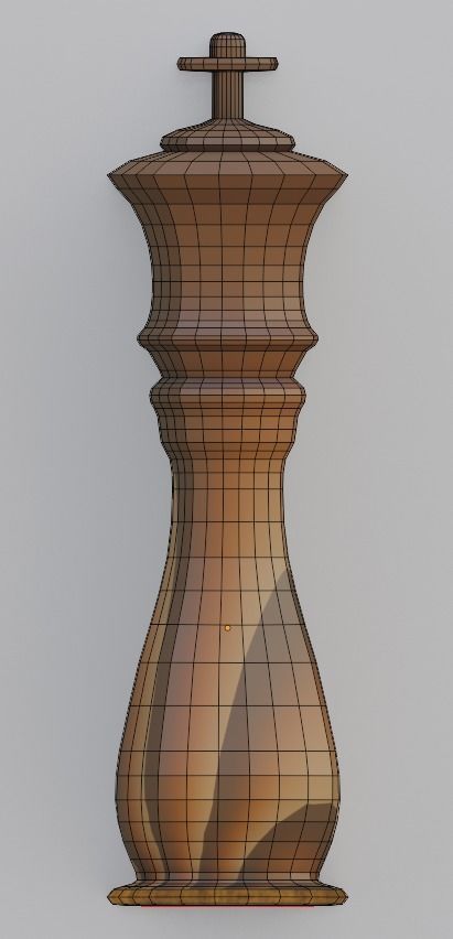 6 chess pawns Low-poly 3D model_4