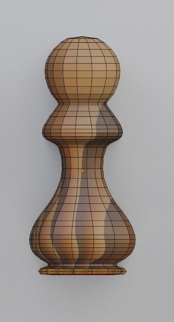 6 chess pawns Low-poly 3D model_9